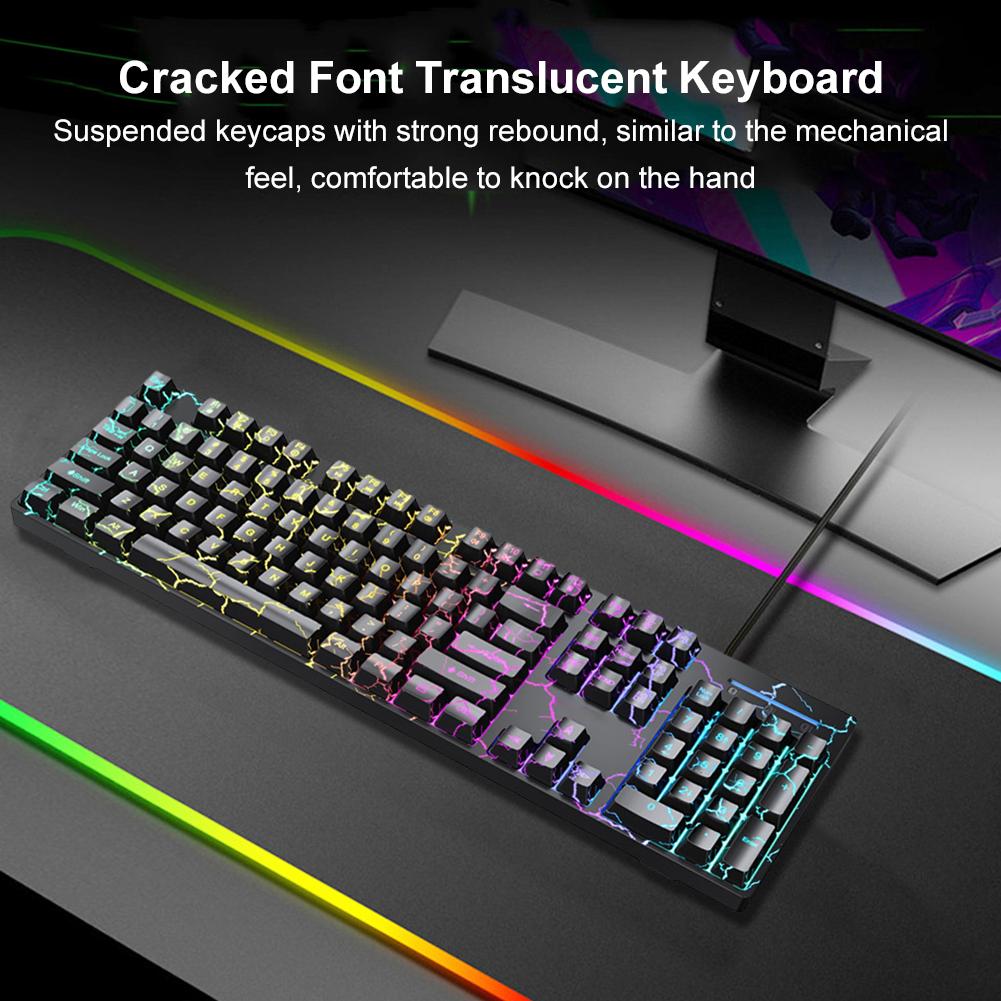 Wired USB Gaming Keyboard and Mouse Ergonomic Keyboard RGB Backlit Computer Keyboard 1.4M Compact PC Keyboard for Laptop Desktop
