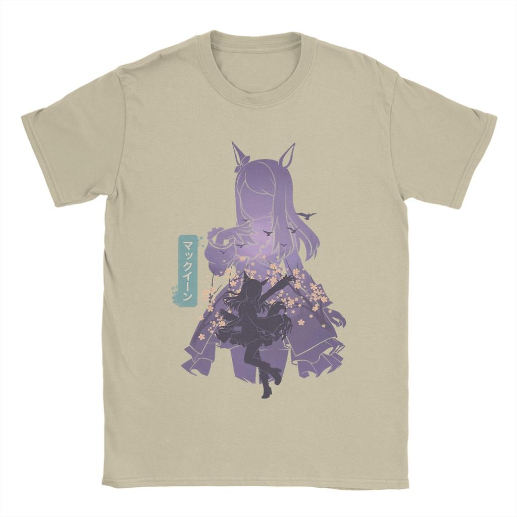 Awesome Mejiro McQueen Uma Musume Anime TShirts for Unisex Crew Neck Pure Cotton T Shirts Short Sleeve Tees Summer Clothes