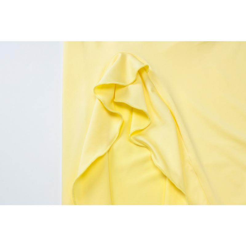 Women's Line Neck Top Breast Long Skirt Slit Temperament Slim Dress