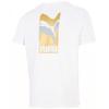 Puma Camiseta Casual Deportiva de Manga Corta con Estampado de Alfabeto para Hombre Tops Blanco 847651-02