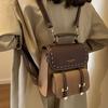 Retro Flap Backpack For Women Preppy Style College Schoolbag Fashion Crossbody Handbag For Daily Use