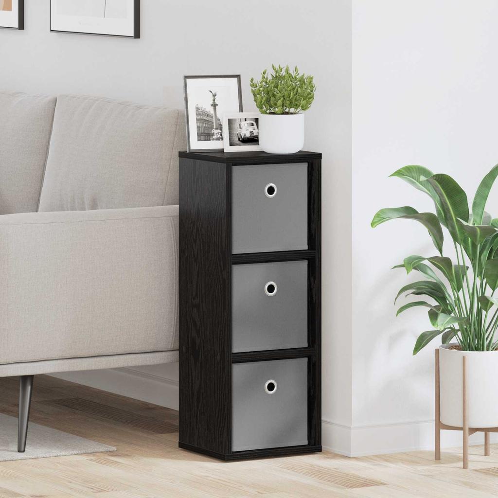 Sideboard in Black Oak Look 25.5 x 22 x 69.5 cm