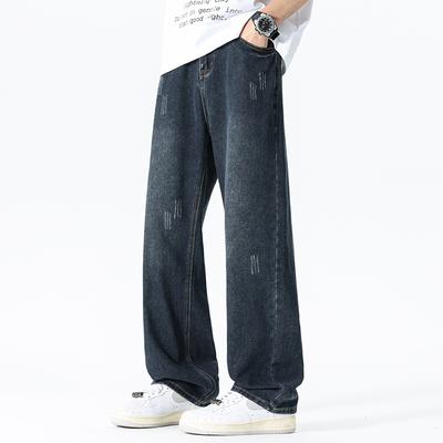 Neue Frühjahrs- und Sommerjeans Amerikanisch Locker Gerade Lässig Weiter Bein Hosen