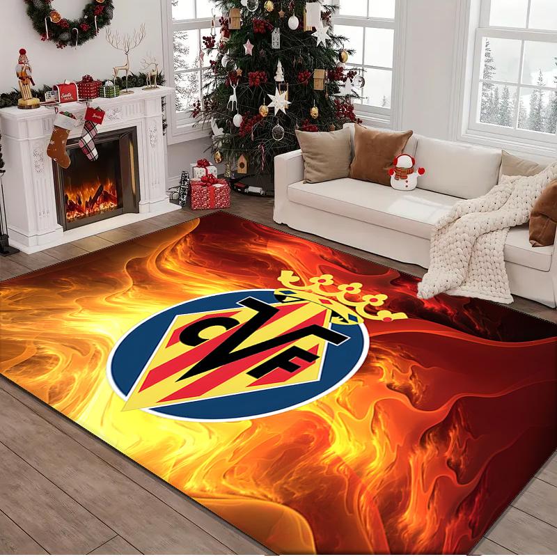 1PC rug Vill-arreal Flames Carpet, Chair Rug,Area Rug for Office Bedroom living rooms bedroom, Doormat decor Christmas fan gifts