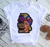 Fashion Vintage Casual Queen Print Ladies T-Shirt Summer Loose Short Sleeve White Women's Tops Graphic T Shirts Female Clothing