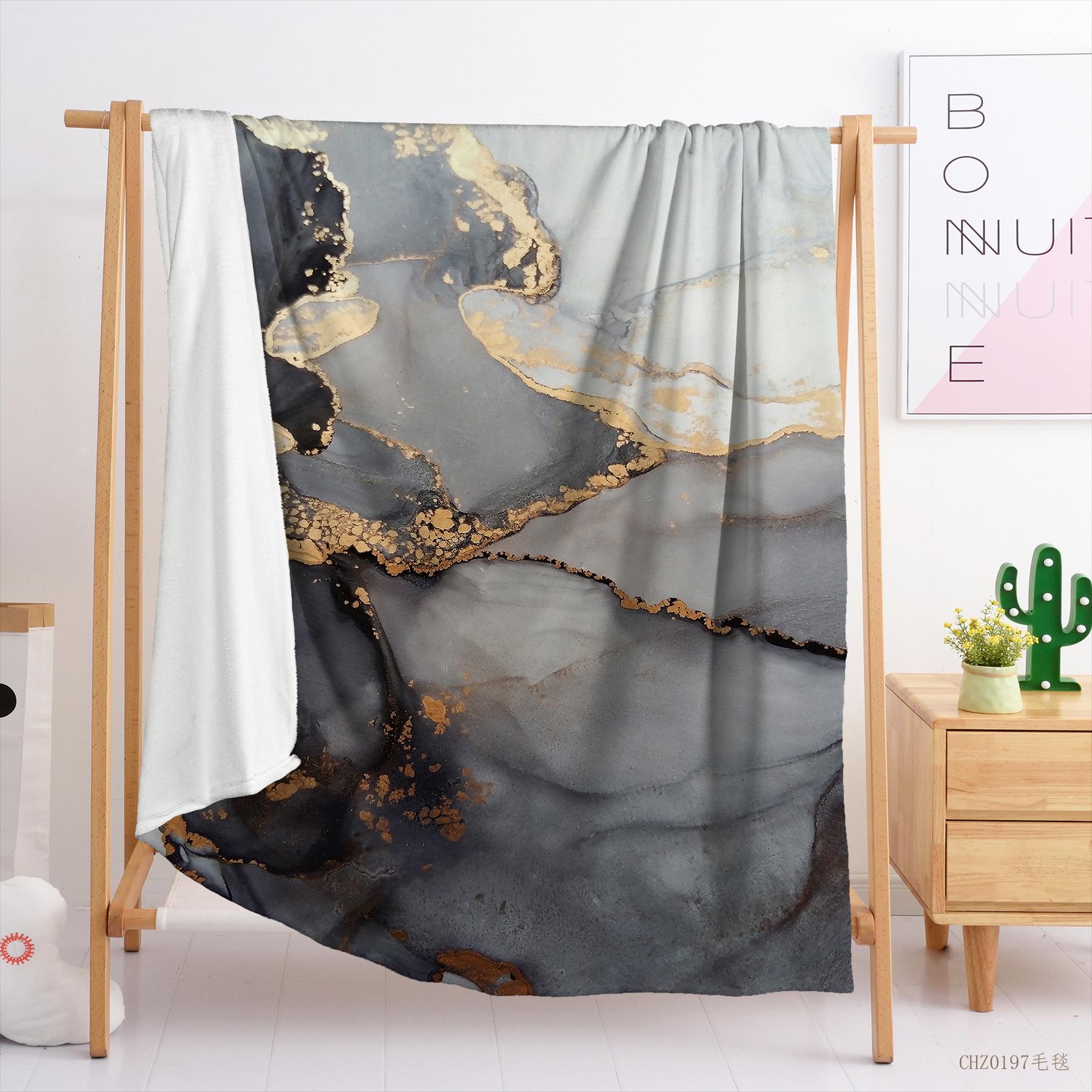 

Blanket Flannel Blanket Color Marble Texture 3D Digital Printing Blanket Blanket 120X90cm