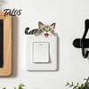 Light Switch Plate Stickers, Cartoon Animal Cute Cat Decor, Waterproof Removable Switch Stickers for Light Switch, Wall Outlets, Bedroom, Living