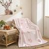 Dog Paw Print Throw Lightweight 240G Flannel Blanket Soft Skin-Friendly For Summer Cooling