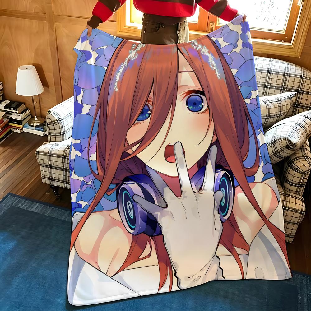 Anime T-The Q-Quintessential Q-Quintuplets Throw Flannel Blanket Suitable for Sofas Beds Offices Travel, Camping Chairs