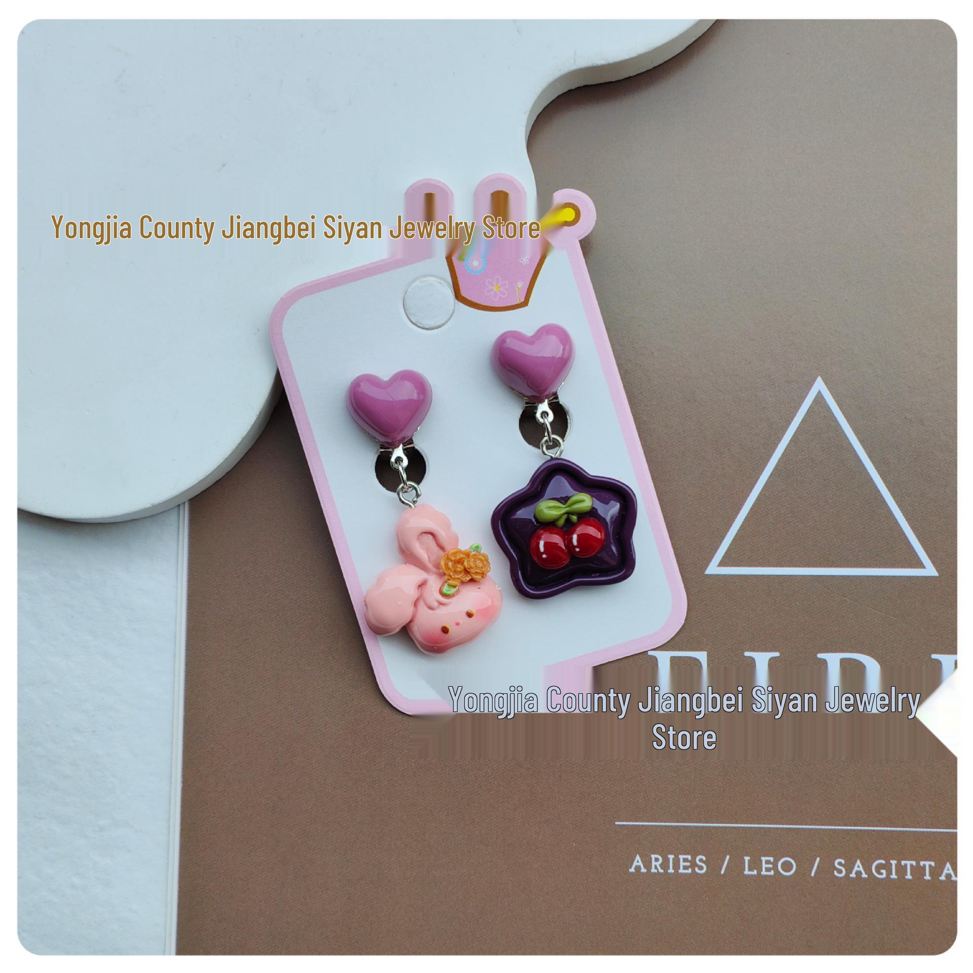 

Retro Style Bunny Ear Clip Pendant Earrings for Kids