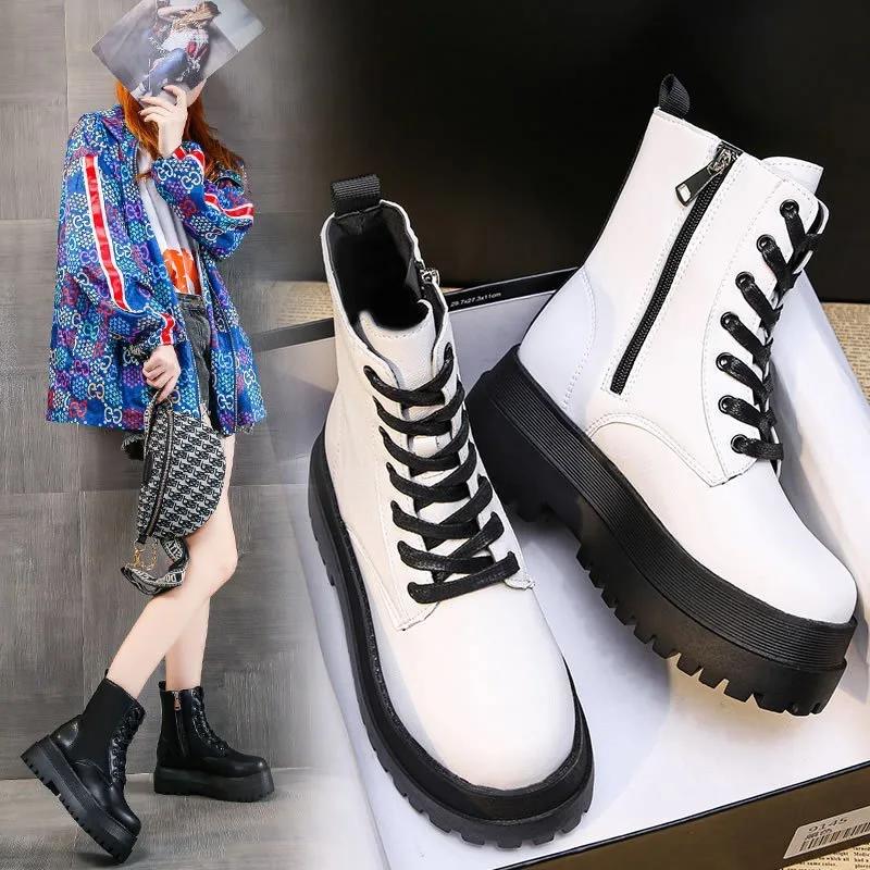 Mid Length Boots for Women 2024 Autumn Winter New Warm Thick Soled Platform Boots Women Shoes Large Size