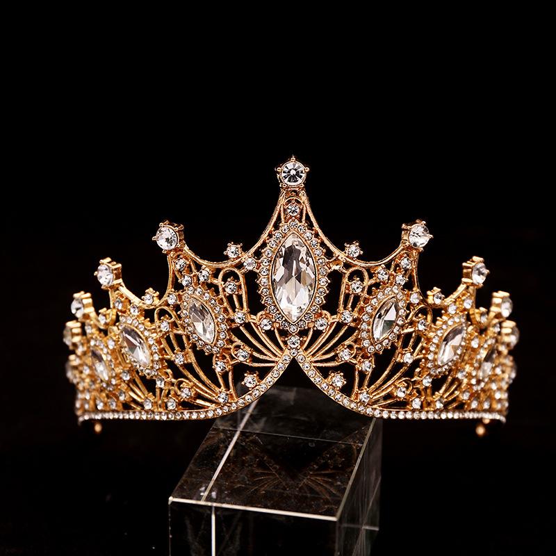 Bridal Crown Handmade Jewelry Rhinestone Tiara Queen Crown Children's Hair Accessories Adult