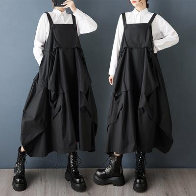 DIMANAF 2025 Autumn Women Plus Size Casual Long Dress Loose Fashion Lady Sleeveless Maxi Dress Black