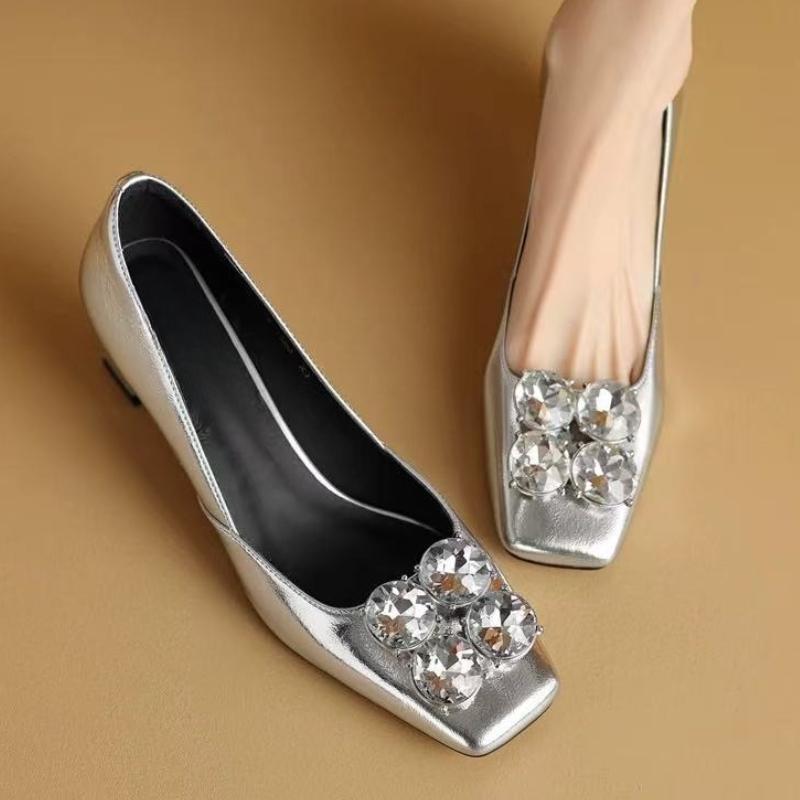 Moda 2025 Scarpe da Donna di Alta Qualità Slip-on Tacchi Alti da Donna Nuovi Cristallo Ufficio e Carriera Moda Più Venduto Tacchi Alti Zapatos