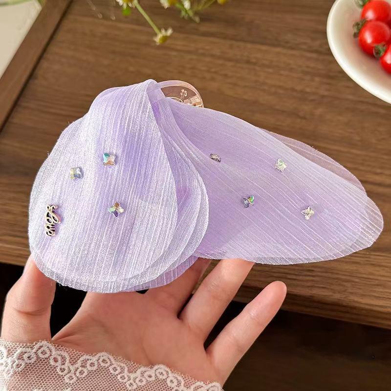Snow Mist Butterfly Bright Tulle Butterfly Hair Clips Women's French Neck Shark Clip Hair Accessories