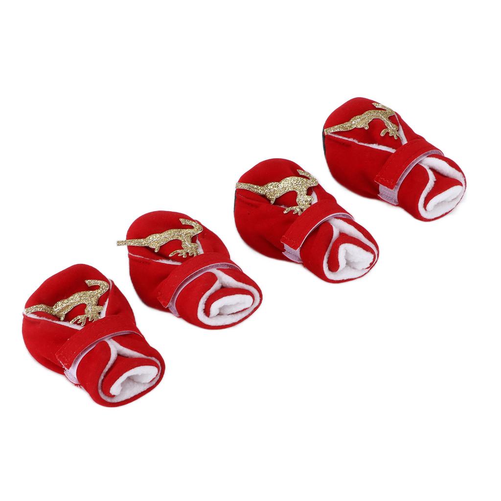 4 Pares de Sapatos Quentes para Cães Fofos Confortáveis Quentes Botas de Inverno para Cães de Porte Pequeno e Médio