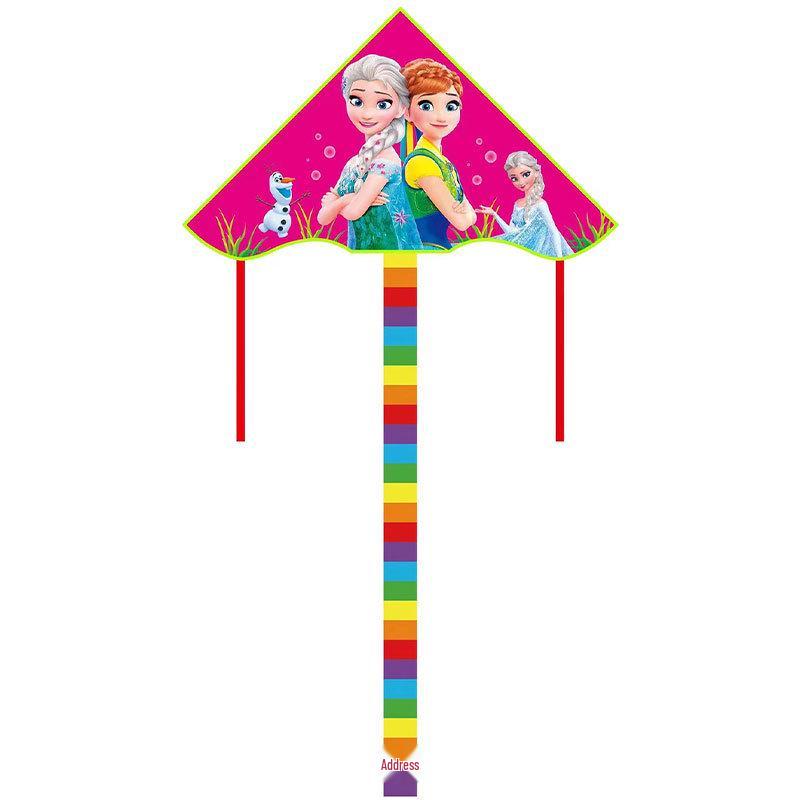 1m Cartoon Curved Edge Triangle Kite for Kids - Outdoor Flying Model