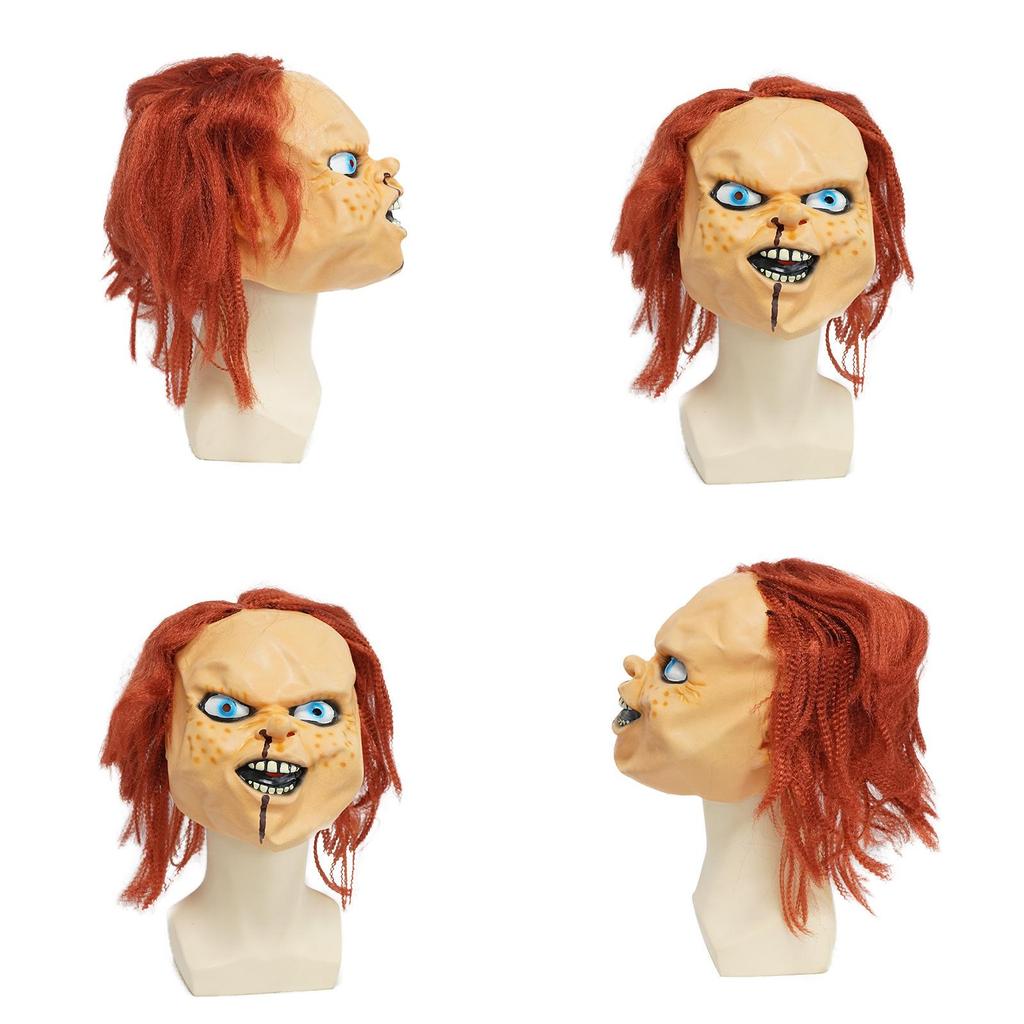 Childs Play Chucky Doll Halloween Latex Mask With Creepy Design For Party And Cosplay