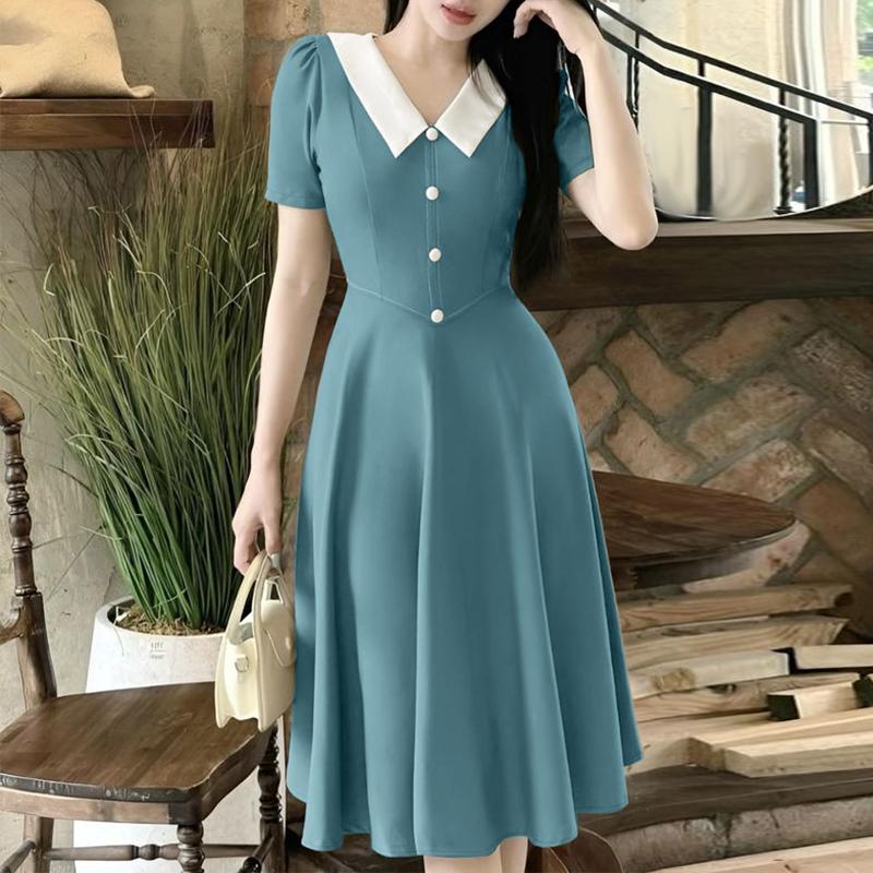 ZANZEA Dámské letní ležérní patchworkové šaty s krátkým rukávem a výstřihem do V