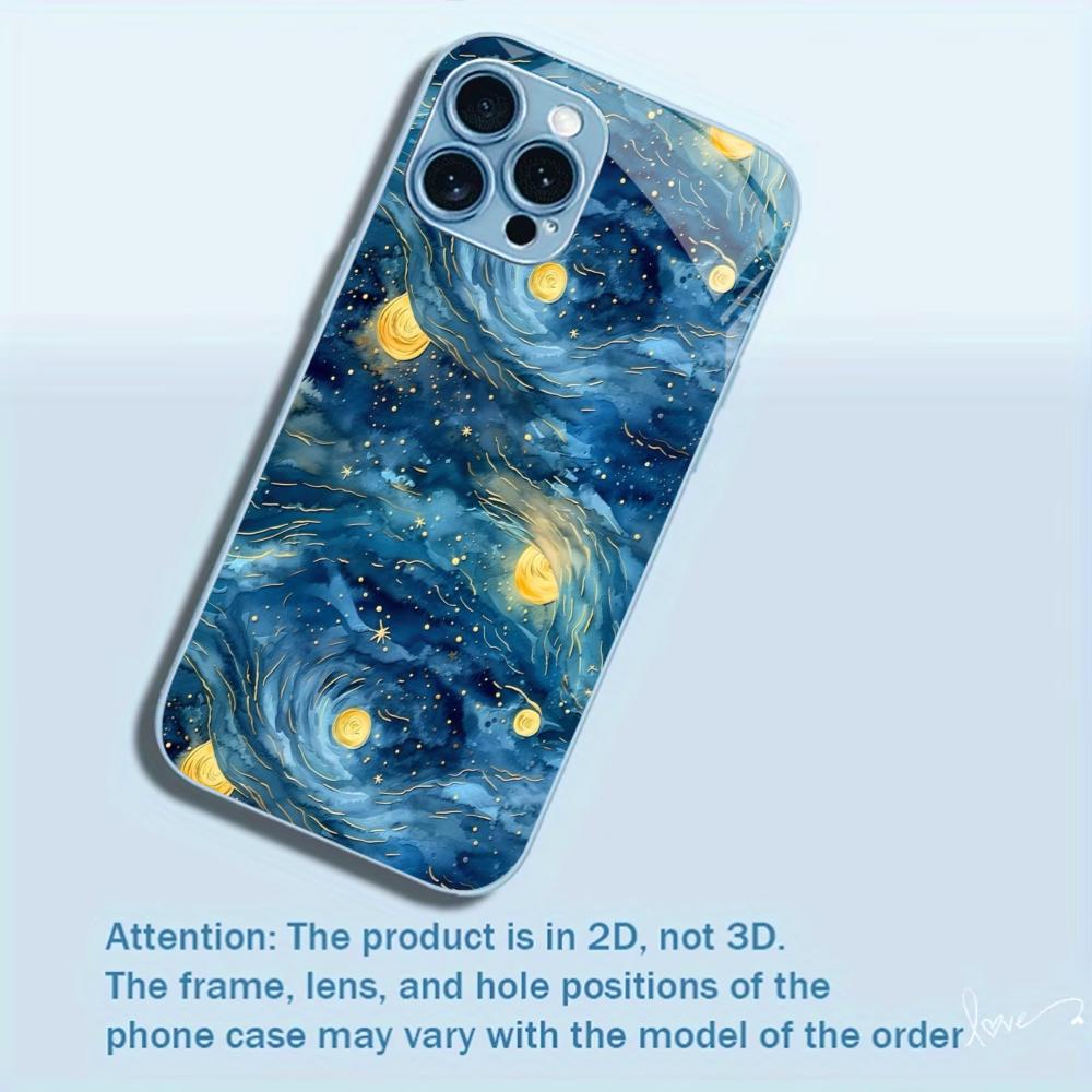 Starry Sky New Hot-selling Protective Case Phone Case Metallic Paint Glass PhoneCase for iPhone 17 16 15 14 13 12 11pm Pro Plus