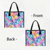  Colorful Floral Pattern Tote Bag Fashion Casual Large Capacity Daily Handbag for Women Shopping Travel Use