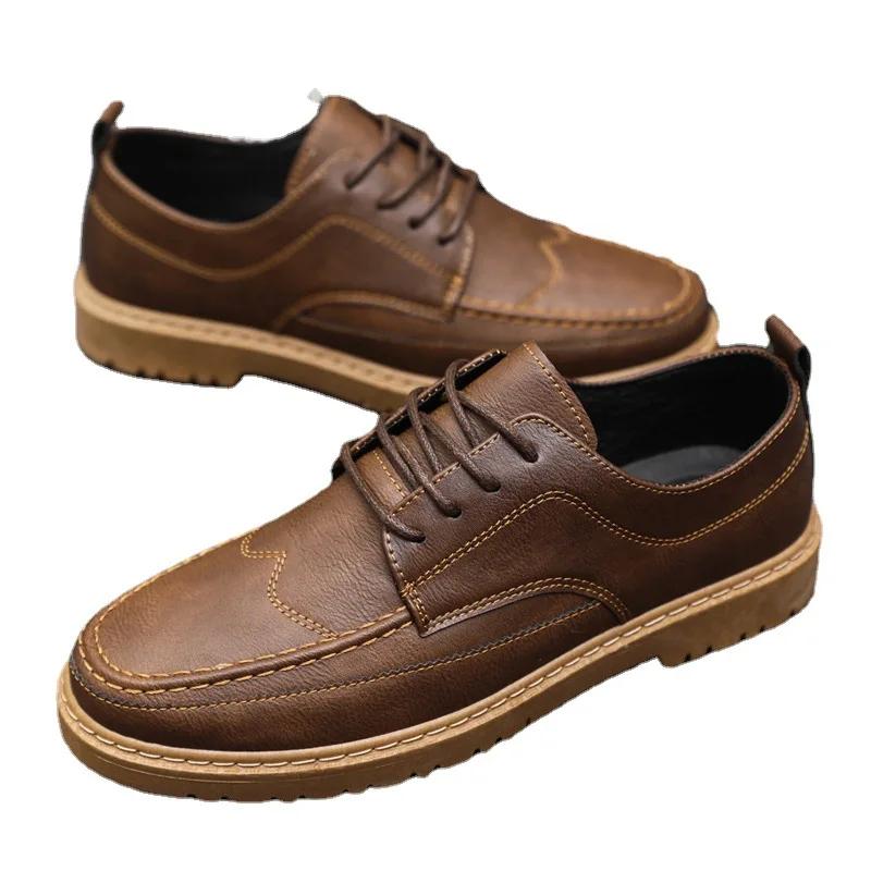 Fashion Leather Casual Shoes for Men Luxury Lace-up Oxford Shoe Men's Dress Shoes 2025 Fashion Classic Men Loafers Zapatos Hombre 39-44