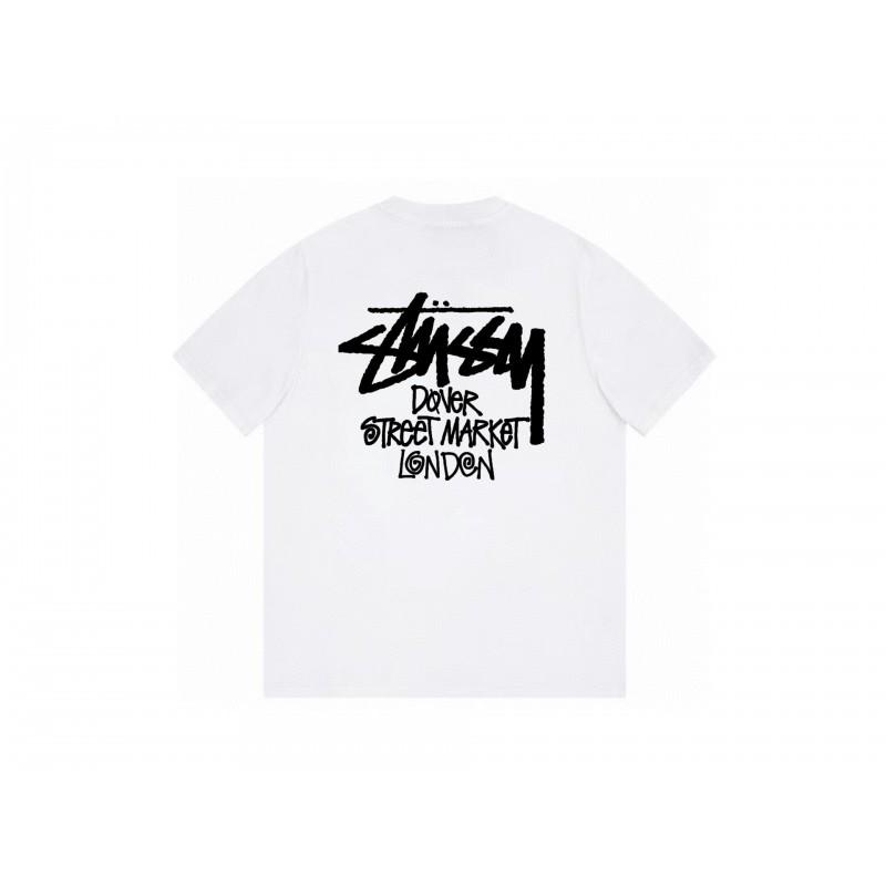 Stussy Short Sleeve T-Shirt Teens Loose Fit 270g Cotton Round Neck Casual Wear