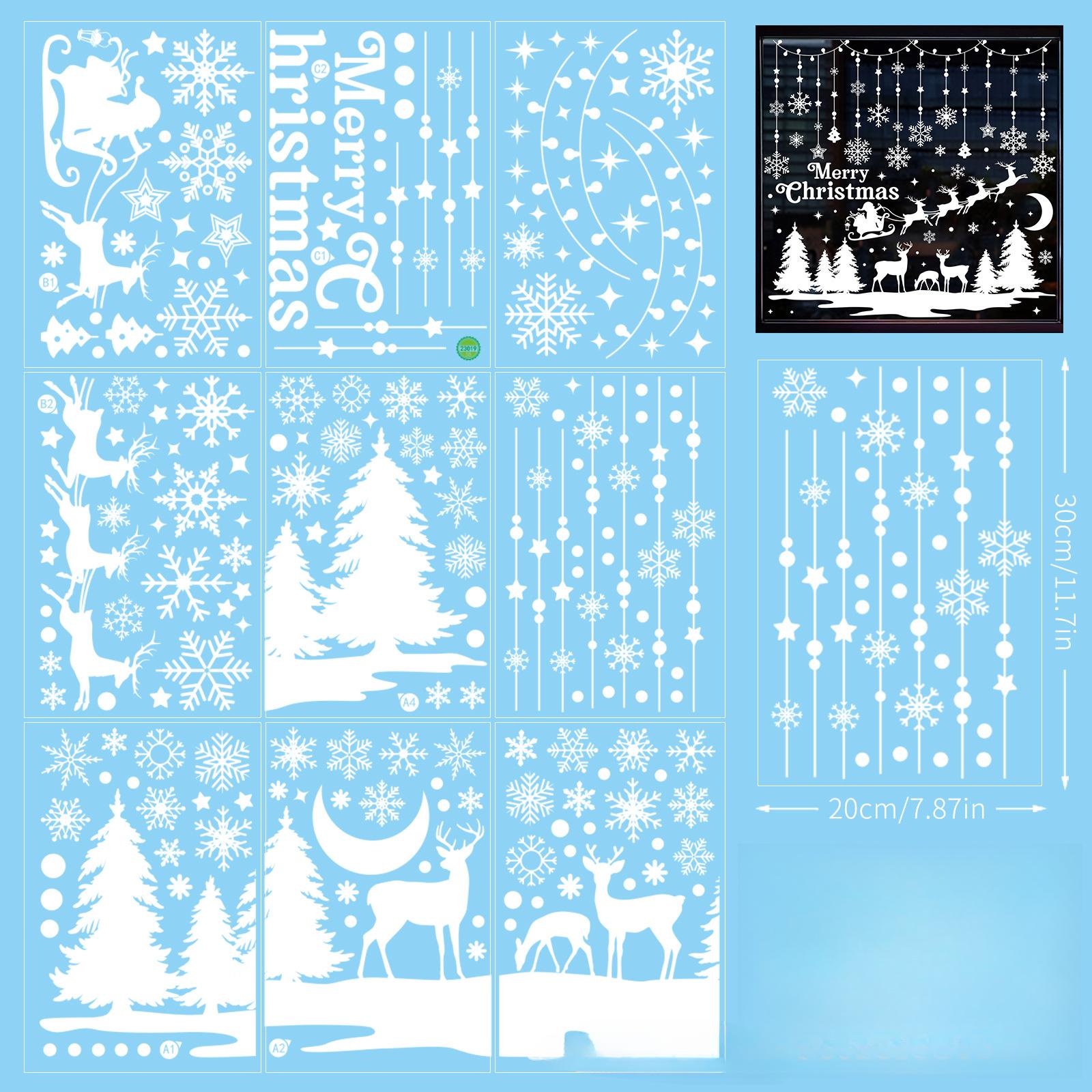 

Новые рождественские украшения Рождественские наклейки на окна наклейки на окна в виде белых снежинок украшение для окон A