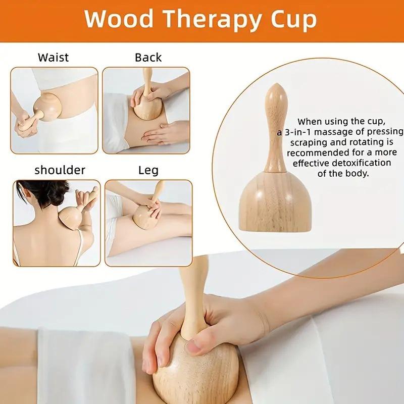Handgefertigter Massagebecher aus Holz, Schwedischer Holzbecher, Lymphdrainage-Massagegerät, Für Körperformung Anti-Cellulite Gua Sha