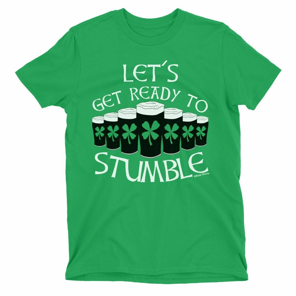 

LETS GET READY TO STUMBLE Ladies T-Shirt St Patricks Day Irish 2XL