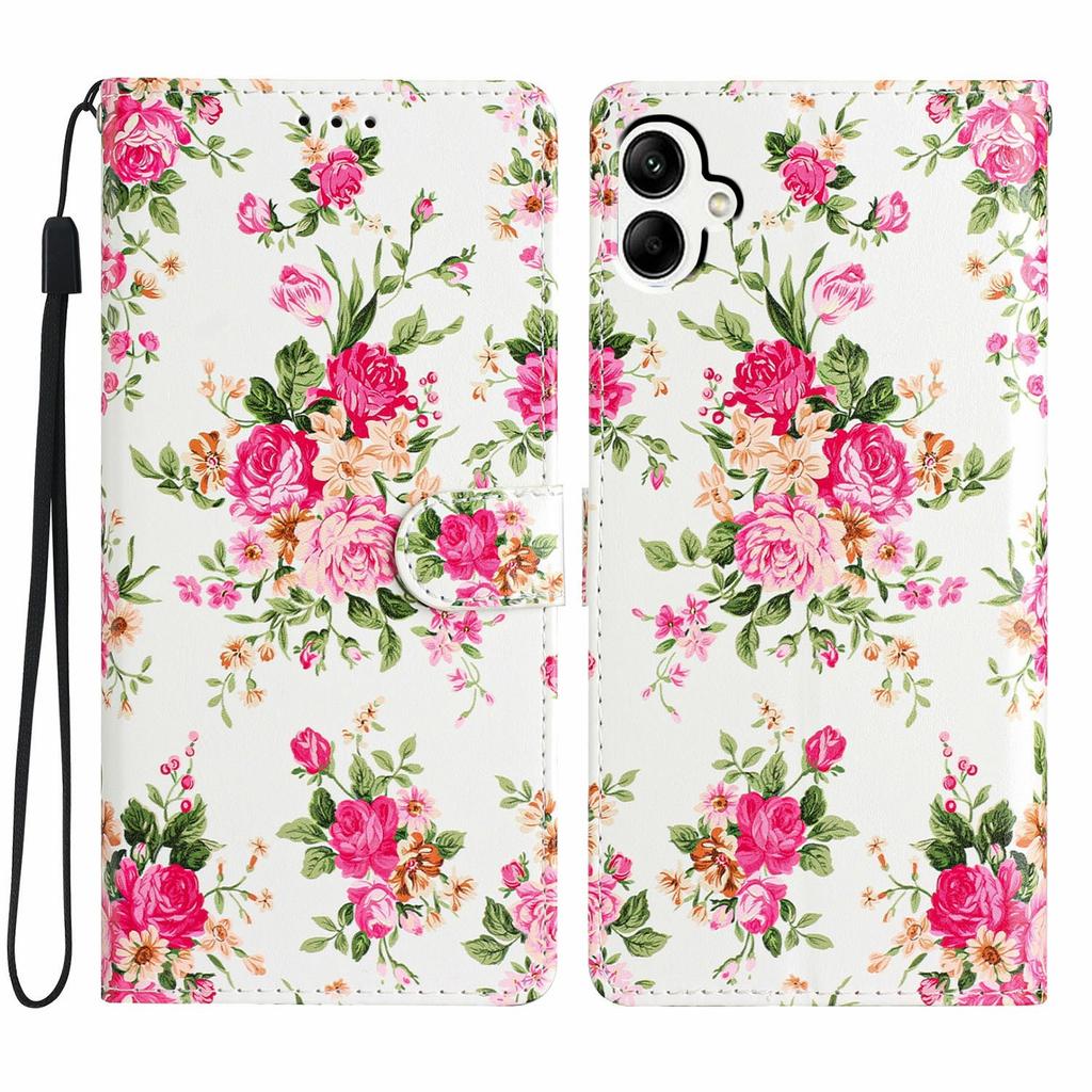 Für Samsung Galaxy A07 Brieftasche Hülle PU Leder Musterdruck Ständer Handyhülle mit Riemen