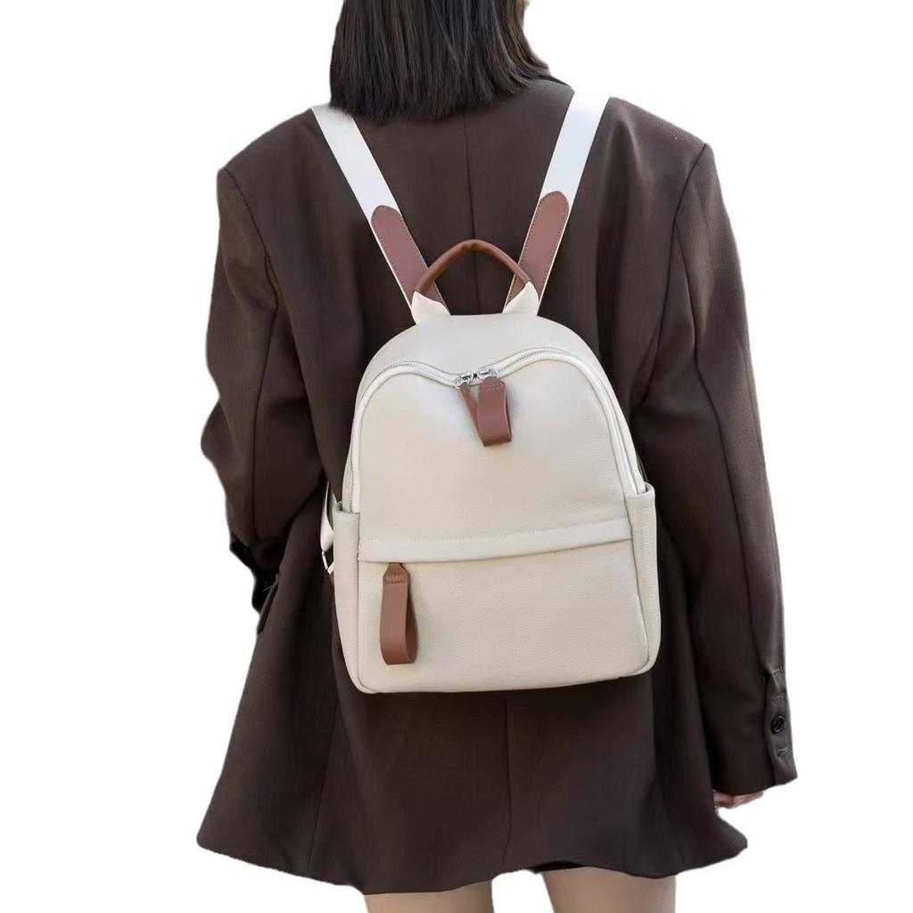 Skórzana Damska Torba na Ramię Skóra Licowa Plecak do Pracy i Dojazdów Lekka Torba Podróżna Tornister Damski