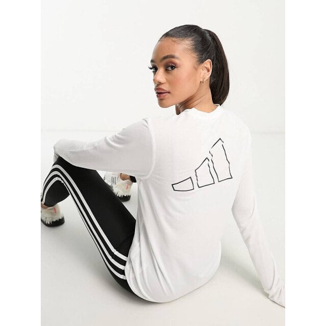 

Белая футболка с длинными рукавами adidas Running Run Icons