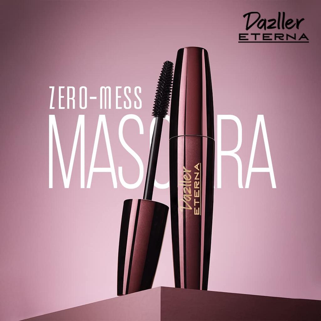 Dazller Eterna Black Eye Combo - Mascara, 15g + Eyeliner, 7.5g, Matte Finish, Water-Proof, Smudge-Proof, Long Stay, Infused with Herbal extracts, Ve