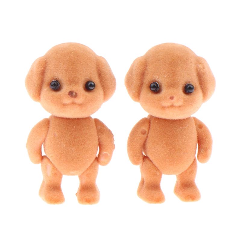 Cute Milo Poodle Dog Flocking Doll Action Figures Toy Kawaii Sylvanian Families Anime Figures Collectible Room Ornaments