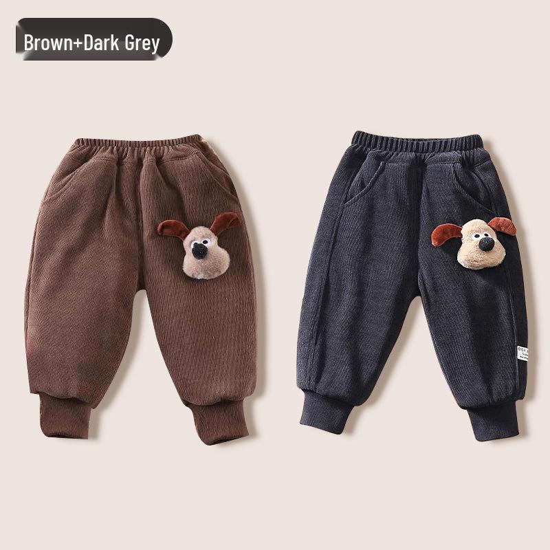 Jingqi Baumwoll-Sweathose mit Fleecefutter für Kinder: Warme Winterhosen für Jungen und Mädchen