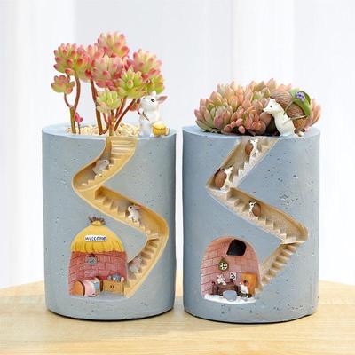 Kreative Tier Harz Blumentopf Sukkulenten Pflanzer Wasser Pflanzen Behälter Kaninchen Igel Dekorative Topf Desktop Ornament