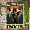 Metal Wall Art Bear Camping Sign Man Cave Bar Gift
