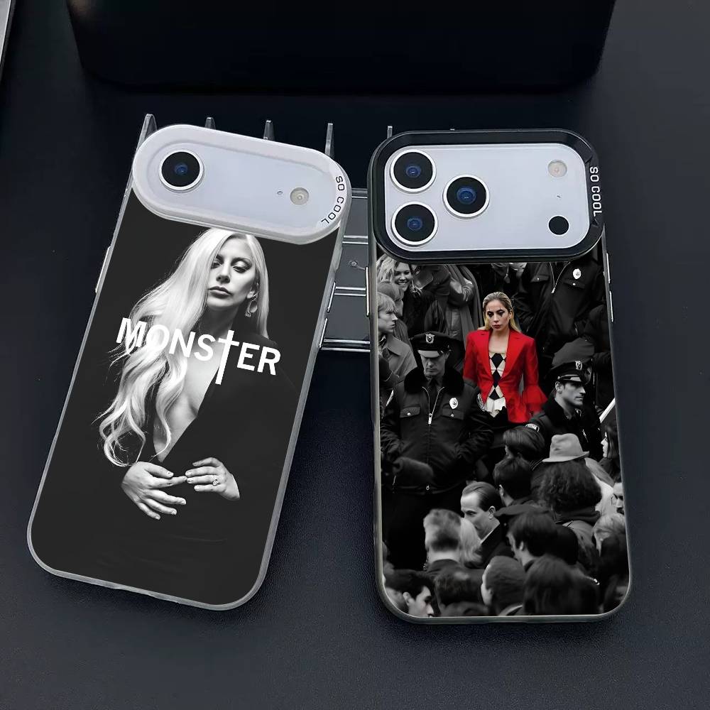 Singer L-Lady Gaga-a Phone Case for iPhone 17 17Air 16 15 14 13 12 11 Pro Max Plus Colorful Silver
