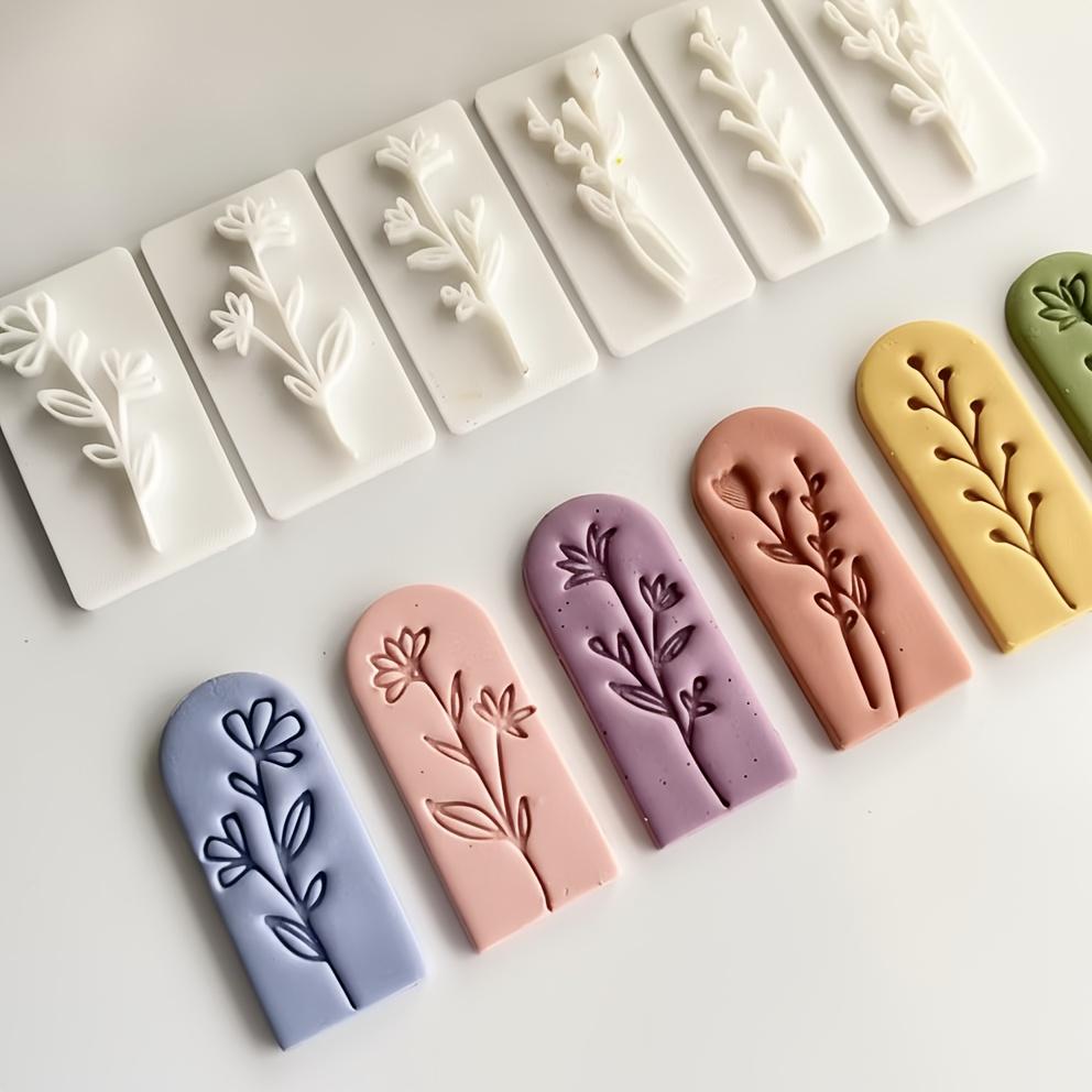7pcs Spring Flower Leaf Mold Set | Plastic Molds for Easy Release Craft Pendant Tools, Clay Jewelry Making Supplies