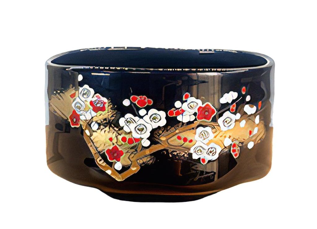 Mino ware gold and white plum blossom design, Mi 4115