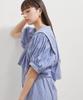 Washable Rhinestone Shirt Tunic Sax [BIS] Blouse, Women's, (48)
