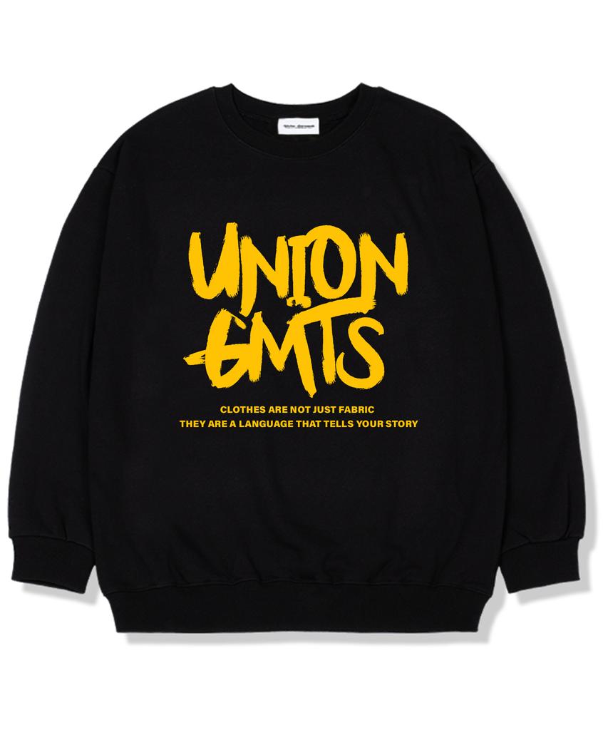 UNION GARMENTS Gmts Logo Fleece-Lined Oversized Sweatshirt Black