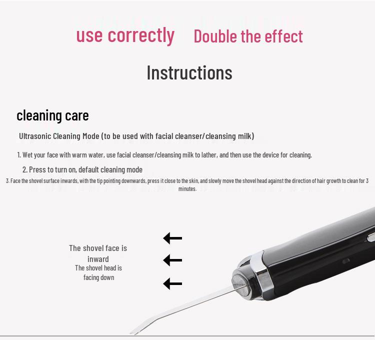 Rechargeable Ultrasonic Blackhead Remover & Facial Skin Scraper