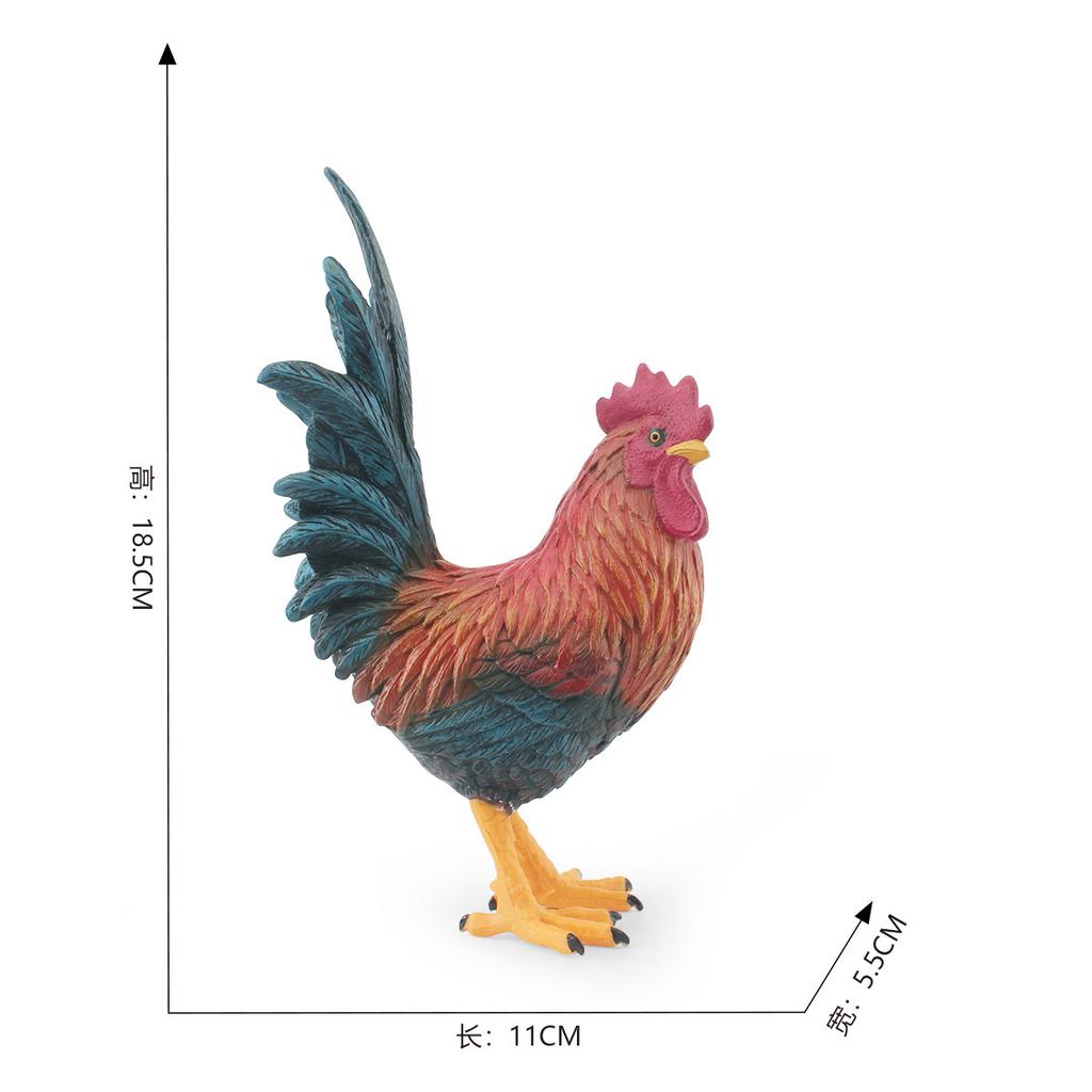 Simulation Farm Poultry Animal Rooster Model Rooster Plastic Solid Static Tabletop Ornament Toy