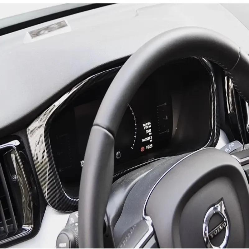 For Volvo XC60 XC 60 2018- Interior Accessories Kit ABS Carbon Fiber Dashboard Trument Screen Decoration Cover Trim
