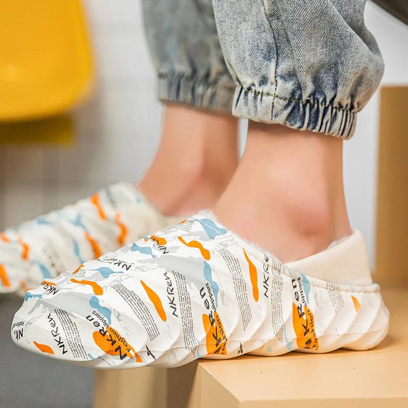 Fashion Eva Slipper Men's Slippers Men Fashion Cotton Shoes Platform Personality Plus Velvet Thickening Designed Mans Footwear New Style