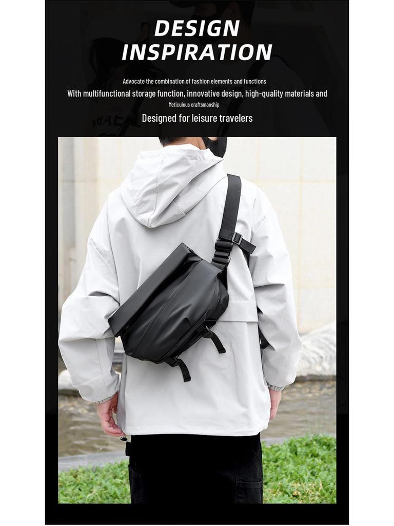 Herren Trendige Motorrad-Brusttasche mit großem Fassungsvermögen und Magnetverschluss