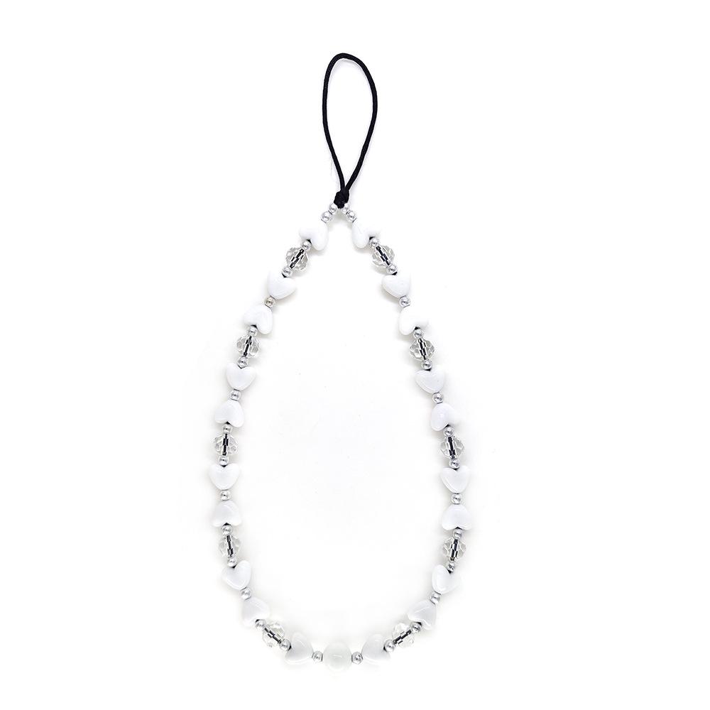 KKBEAD Pink Smiley Face Acrylic Bead Phone Lanyard Rope Pendant