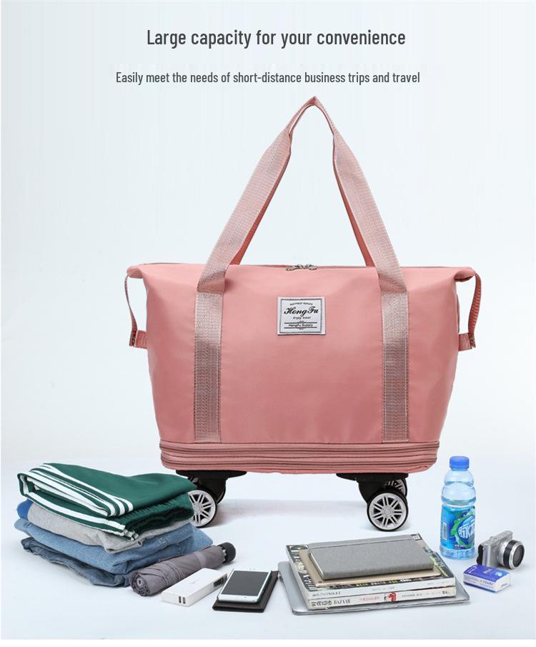 Universal Wheeled Folding Travel Storage Bag: Perfect for Packing Clothes On Short Trips